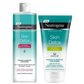 Neutrogena Skin Detox Micellar Water 400 ml Makyaj Temizleme Suyu ve 150 ml Kil Maskesi
