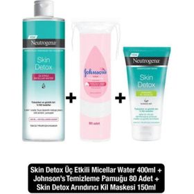 Neutrogena Skin Detox Micellar Water 400 ml Makyaj Temizleme Suyu ve 150 ml Kil Maskesi