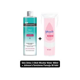 Neutrogena Skin Detox Micellar Water 400 ml+johnson's Pamuk