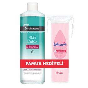 Neutrogena Skin Detox Micellar Water 400 ml+johnson's Pamuk