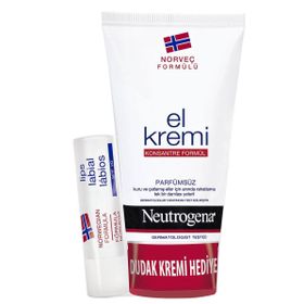 Neutrogena Spf20 Koruyucu Dudak Kremi Hediyeli Parfümsüz 75 ml + Norveç Formülü El Kremi