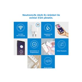 Neutron 16A Akım Korumalı Akıllı Wi-Fi Destekli Tekli Priz