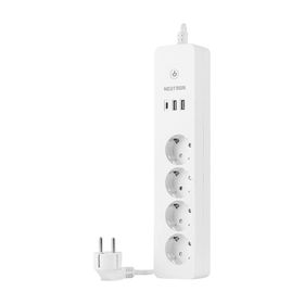 Neutron Akıllı Wi-Fi Destekli 4'lü Akım Korumalı Priz + 2 Usb 1 Type-C Uzatma Kablosu