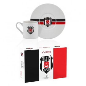 Neva 2'li Beşiktaş Lisanslı Çizgili Çay Fincan Takımı