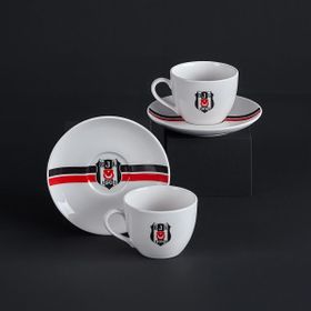 Neva 2'li Beşiktaş Lisanslı Çizgili Çay Fincan Takımı