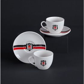 Neva 2'li Beşiktaş Lisanslı Çizgili Çay Fincan Takımı