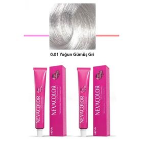 Neva Color 0.01 Yoğun Gümüş Gri 2x50 gr Tüp Saç Boyası