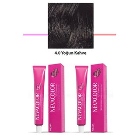 Neva Color 2x50 gr Premium 4.0 Yoğun Kahve Kalıcı Krem Saç Boyası