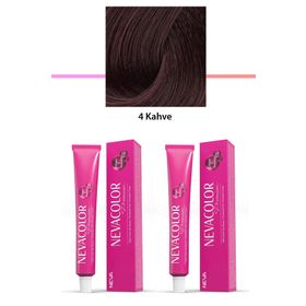 Neva Color 2x50 gr Premium 4 Yoğun Kahve Kalıcı Krem Saç Boyası