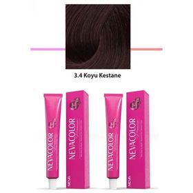 Neva Color 3.4 Koyu Kestane 2x50 gr Tüp Saç Boyası
