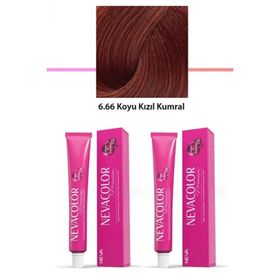 Neva Color 6.66 Koyu Kızıl Kumral 2x50 gr Saç Boyası