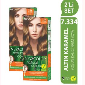 Neva Color 7.334 2'li Altın Karamel Krem Saç Boyası