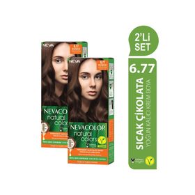 Neva Color Natural Colors 6.77 Sıcak Çikolata Kalıcı Krem 2 Adet Saç Boyası