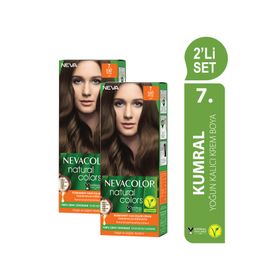 Neva Color Natural Colors 7. Kumral Kalıcı Krem 2 Adet Saç Boyası