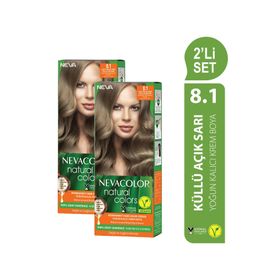 Neva Color Natural Colors 8.1 Küllü Açık Sarı Kalıcı Krem 2 Adet Saç Boyası