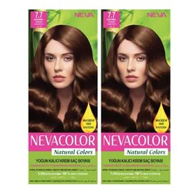 Neva Color Natural Colors Kalıcı Krem 7.7 2 Adet Karamel Saç Boyası