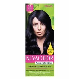 Neva Color Natural Colors No: 1.1 Mavi Siyah Kalıcı Krem Saç Boyası Seti