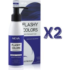 Neva Flashy Colors Elektrik Mavi Yarı Kalıcı 2x100 ml Saç Boyası
