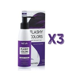 Neva Flashy Colors Menekşe Moru Yarı Kalıcı 3x100 ml Saç Boyası