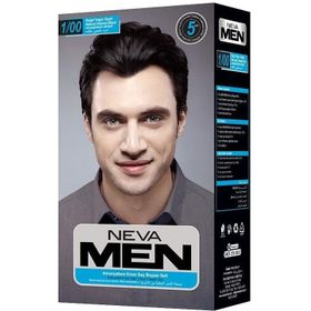 Neva Men 1-00 Doğal Yoğun Siyah Amonyaksız Krem Saç Boyası Seti