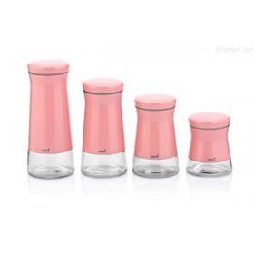 Neva N2396 Pembe 4'lü Cam Kavanoz Seti