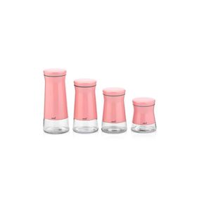 Neva N2396 Pembe 4'lü Cam Kavanoz Seti