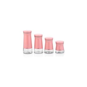 Neva N2396 Pembe 4'lü Cam Kavanoz Seti