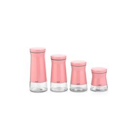 Neva N2396 Pembe 4'lü Cam Kavanoz Seti