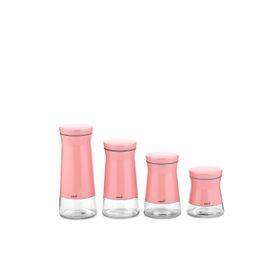 Neva N2396 Pembe 4'lü Cam Kavanoz Seti