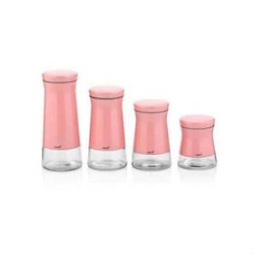 Neva N2396 Pembe 4'lü Cam Kavanoz Seti