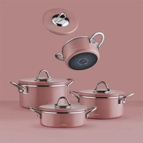Neva N2981 Rose Chocolate Graye 8 Parça Tencere Seti