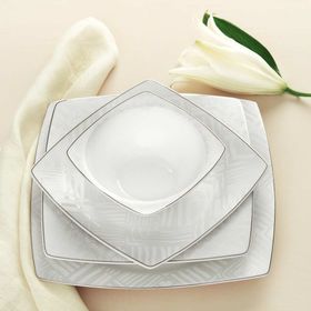 Neva N3030 Lilyum 60 Parça Kare Yemek Takımı