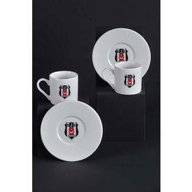 Neva N3422 Beyaz Beşiktaş Arma Logolu Kahve Fincan Takımı