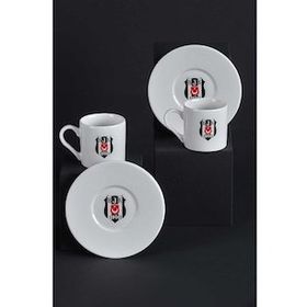 Neva N3422 Beyaz Beşiktaş Arma Logolu Kahve Fincan Takımı