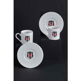 Neva N3422 Beyaz Beşiktaş Arma Logolu Kahve Fincan Takımı