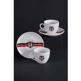 Neva N3427 Beşiktaş Lisanslı Çizgili 2'li Çay Fincan Takımı