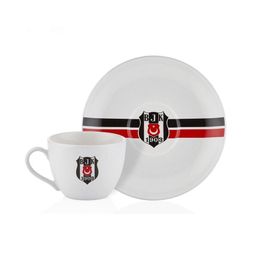 Neva N3427 Beşiktaş Lisanslı Çizgili 2'li Çay Fincan Takımı