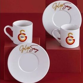 Neva N3476 Galatasaray Lisanslı El Yazılı 2'li Kahve Fincan Takımı