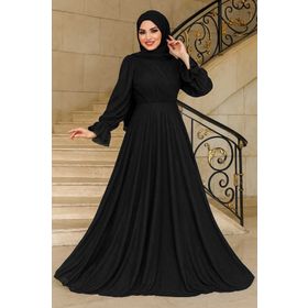 Neva Style 22202S Siyah Tesettür Abiye Elbise