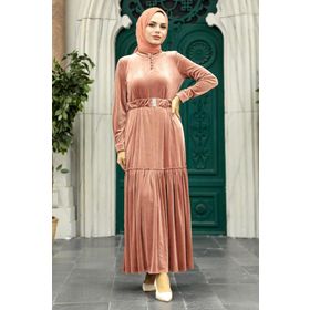 Neva Style 36971PD Pudra Tesettür Elbise