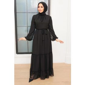 Neva Style 5726S Siyah Tesettür Elbise
