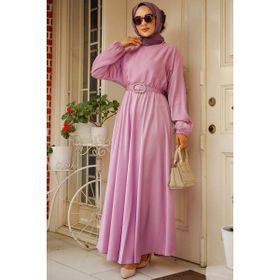 Neva Style 5727 Lila Tesettür Elbise
