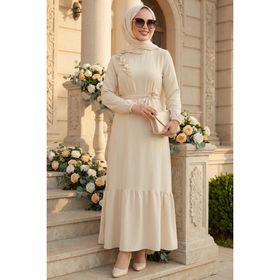 Neva Style 659 Bej Tesettür Elbise