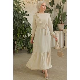 Neva Style 659 Bej Tesettür Elbise