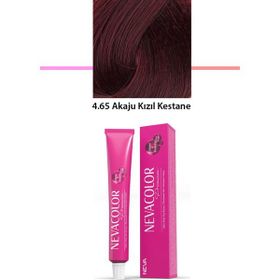 Nevacolor 4.65 Akaju Kızıl Kestane 50 gr Tüp Saç Boyası