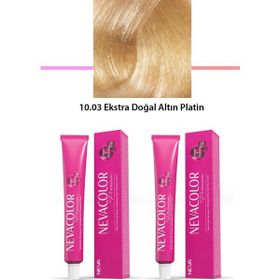 Nevacolor Premium 10.03 Ekstra Doğal Altın Platin 2x50 ml Kalıcı Krem Saç Boyası