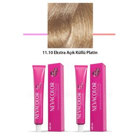 Nevacolor Premium 11.10 Ekstra Açık Küllü Platin 2x50 ml Kalıcı Krem Saç Boyası