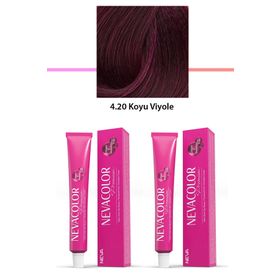 Nevacolor Premium 4.20 Koyu Viyole 2x50 ml Kalıcı Krem Saç Boyası