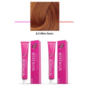 Nevacolor Premium 8.3 Altın Sarısı 2x50 ml Kalıcı Krem Saç Boyası