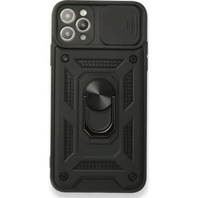 Nevarium iPhone 11 Pro Pars Lens Yüzüklü Standlı Silikon Kılıf